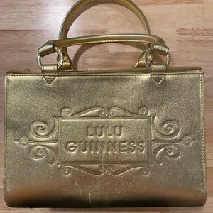RARE Lulu Guinness Gold Box Purse
